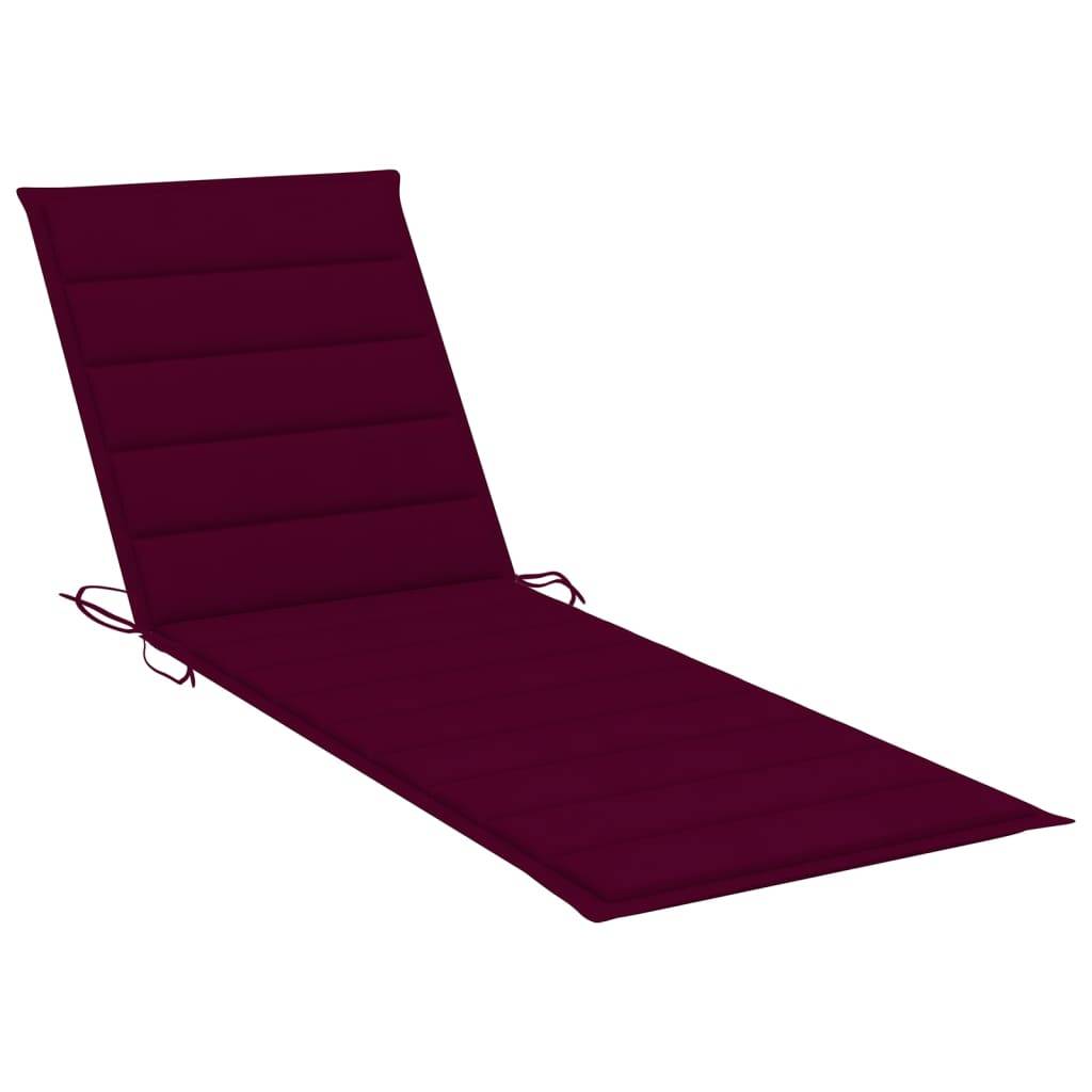 PANGIVO - Chaise longue pliable en bois d'acacia avec coussin vin rouge 200 x 61 x 30/86 cm - PANGIVO - Image 8