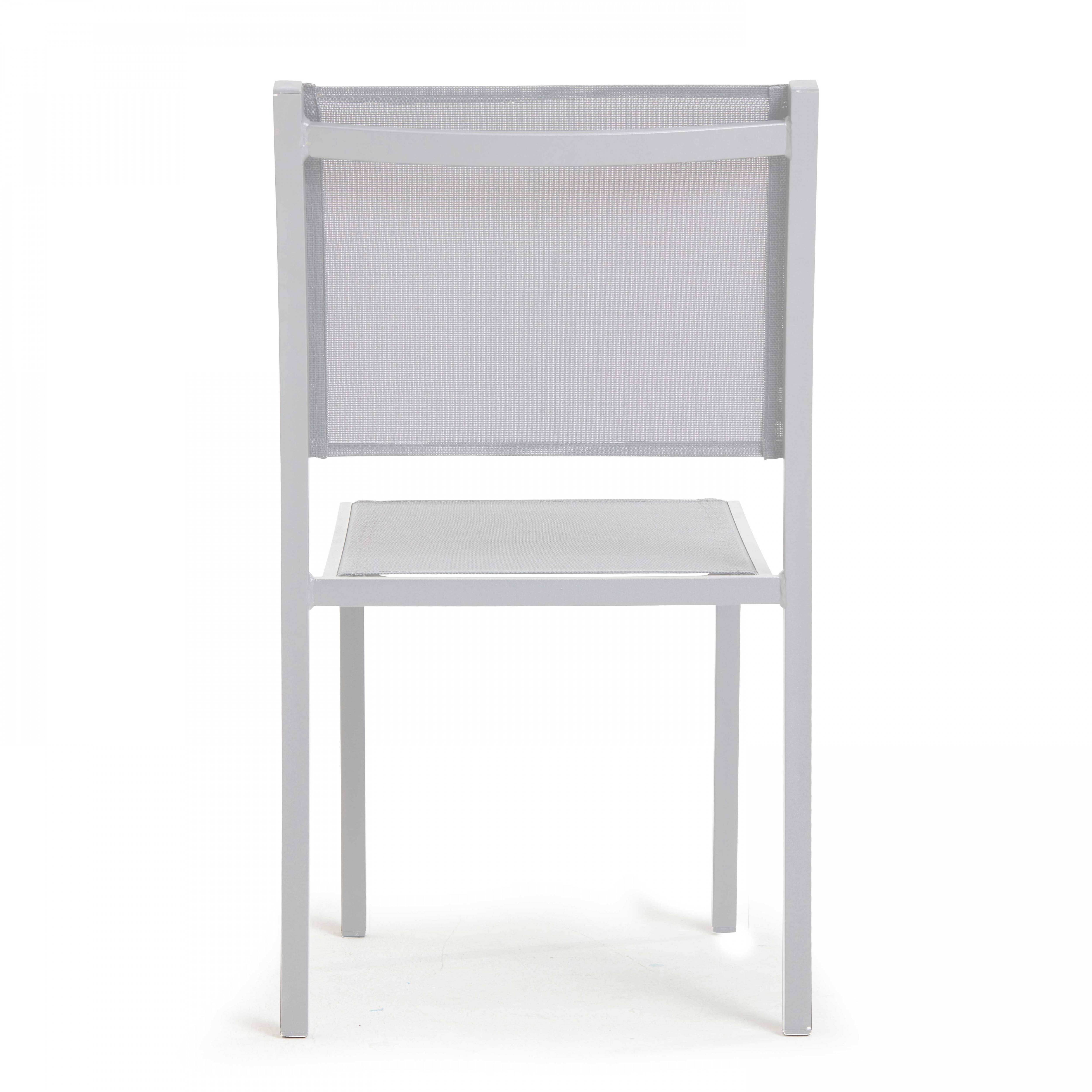 Oviala - Chaise de jardin aluminium et textilène blanc Nice - Oviala - Image 5