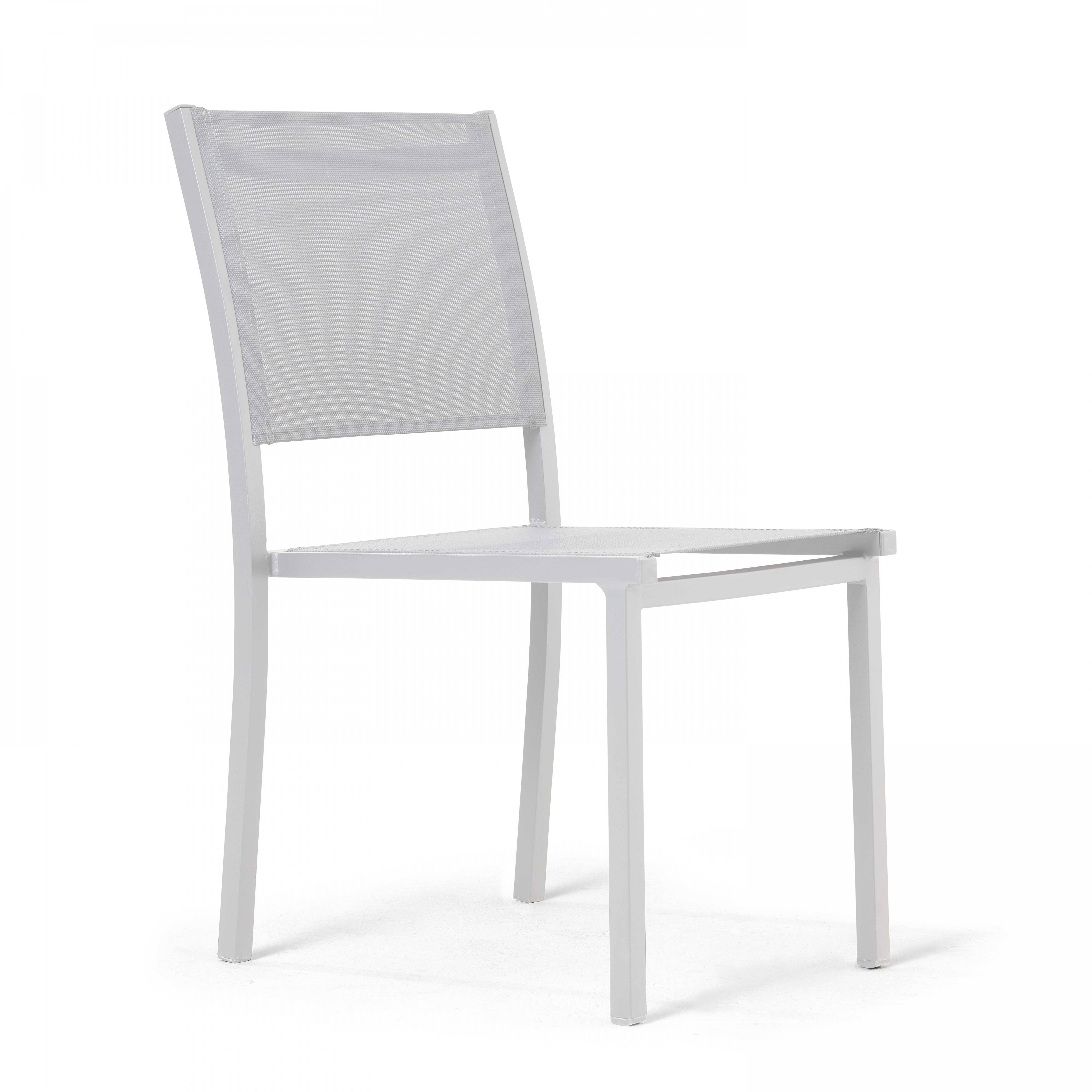 Oviala - Chaise de jardin aluminium et textilène blanc Nice - Oviala - Image 1