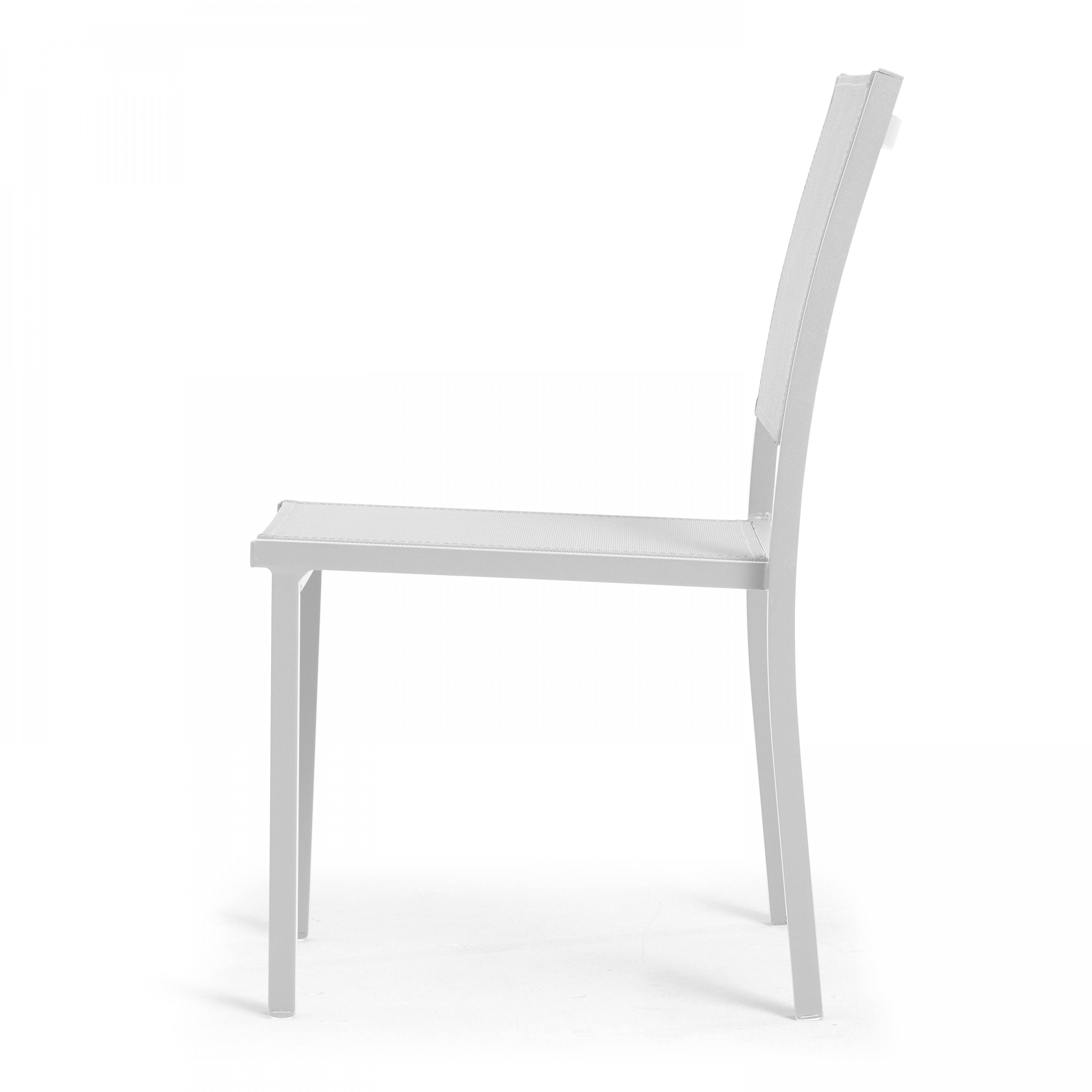 Oviala - Chaise de jardin aluminium et textilène blanc Nice - Oviala - Image 6