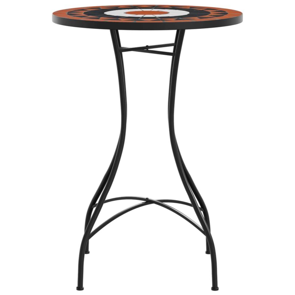 Maison Chic - Table de jardin | Table de bistro mosaïque terre cuite blanc Ø50x70 cm céramique - Image 5