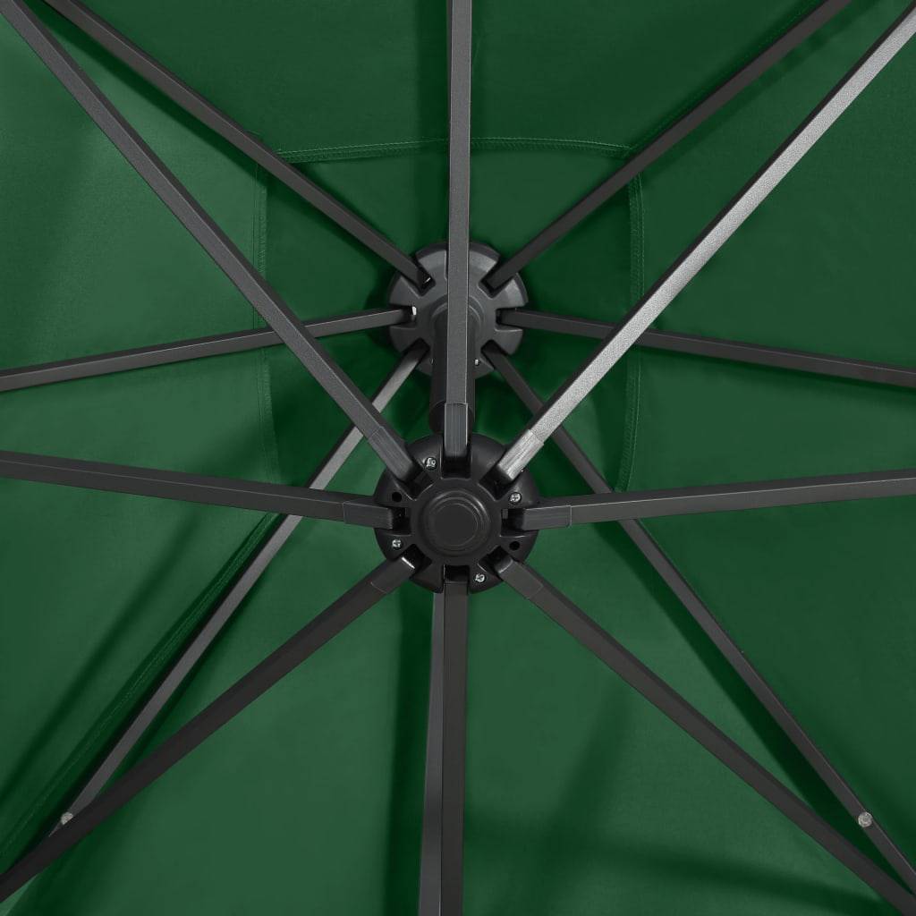 Helloshop26 - Parasol meuble de jardin déporté avec mât et lumières led 250 cm vert - Image 7