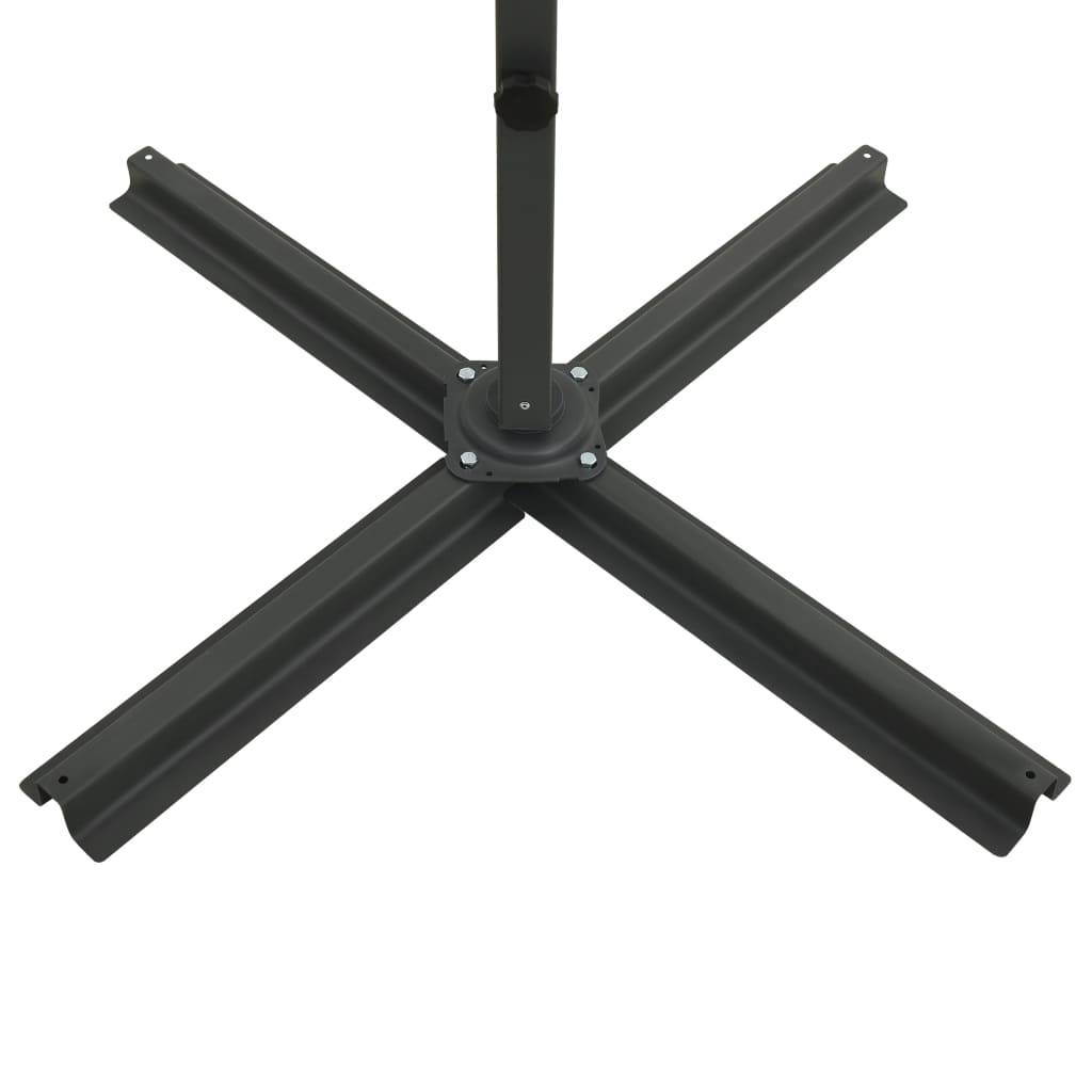 Helloshop26 - Parasol meuble de jardin déporté avec mât et lumières led 250 cm vert - Image 9