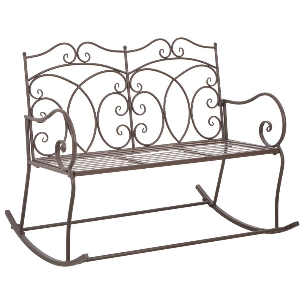 PANGIVO - Banc de jardin fer marron antique 104 x 83 x 89 cm - PANGIVO