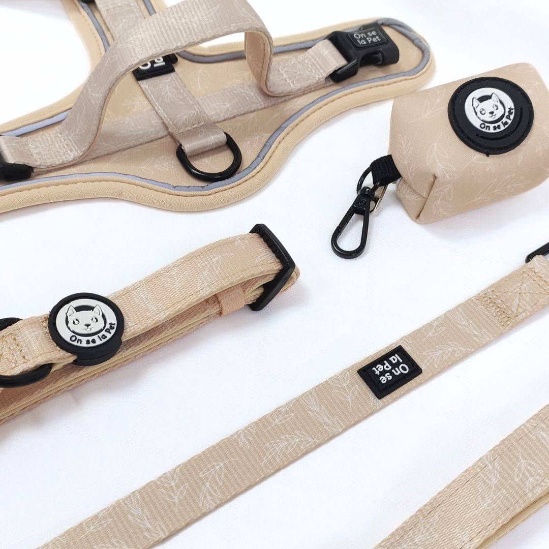 Collier réglable, rembourré et résistant - Beige Tropical – On se la Pet - Image 7