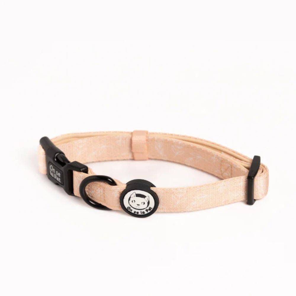 Collier réglable, rembourré et résistant - Beige Tropical – On se la Pet - Image 1