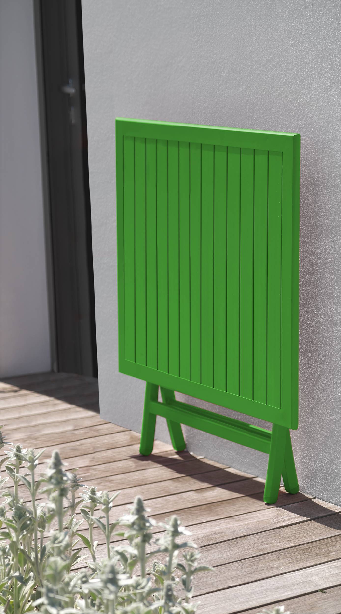 City Garden - Table de jardin carrée pliante en aluminium - Vert prairie - MARIUS - Image 2