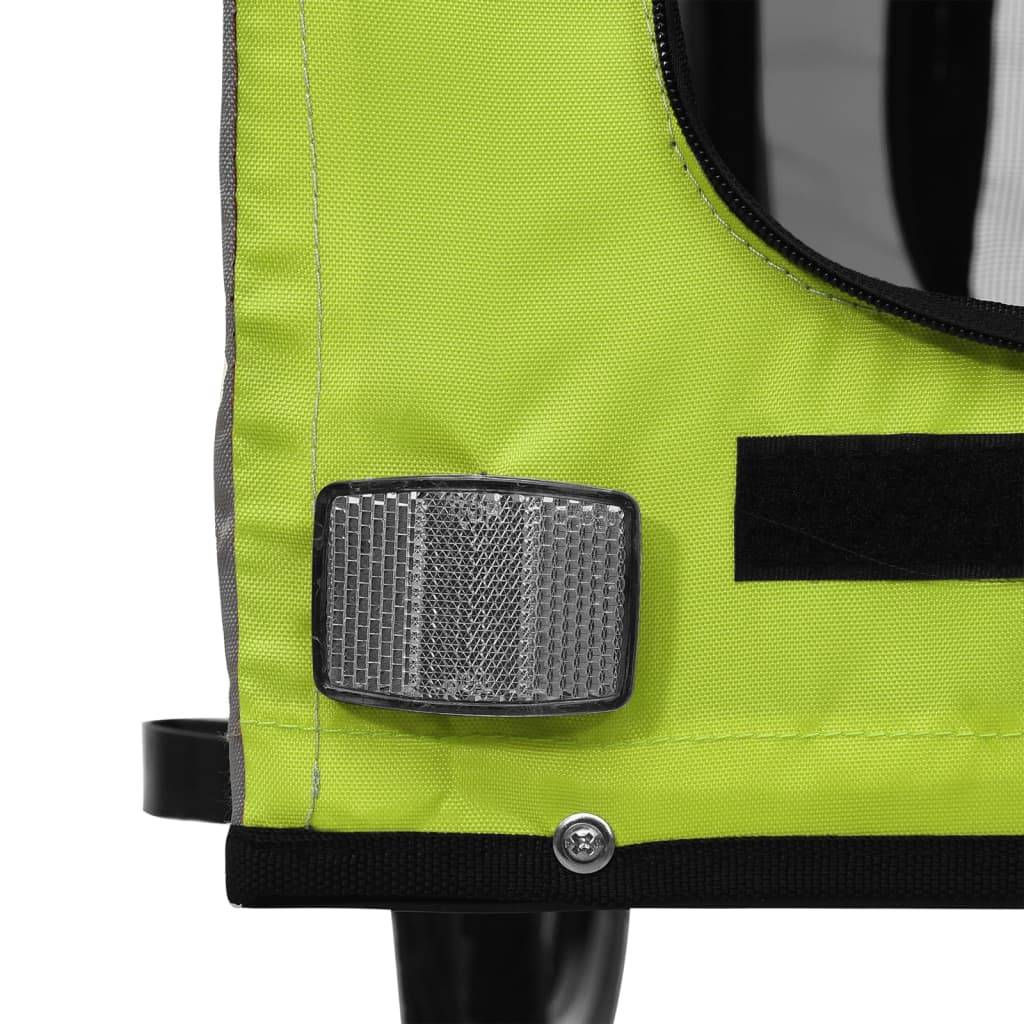 Remorque Vélo Chien XXL Cadre Acier pour Grand Animal 45kg Vert et Gris – ComfortXL Pet Living - Image 8