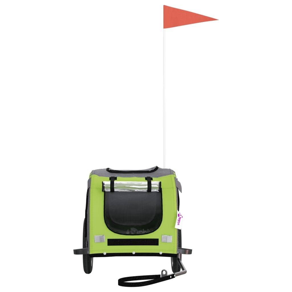 Remorque Vélo Chien XXL Cadre Acier pour Grand Animal 45kg Vert et Gris – ComfortXL Pet Living - Image 4