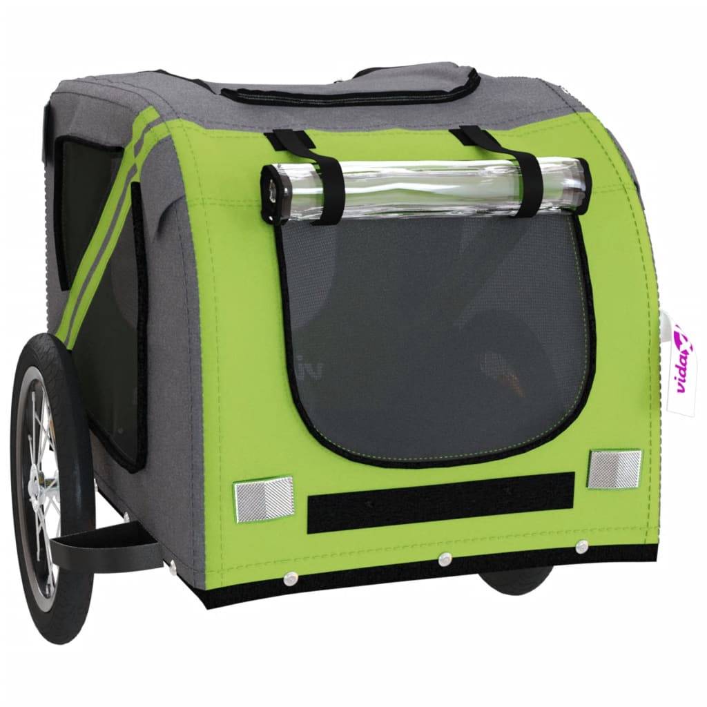 Remorque Vélo Chien XXL Cadre Acier pour Grand Animal 45kg Vert et Gris – ComfortXL Pet Living - Image 5