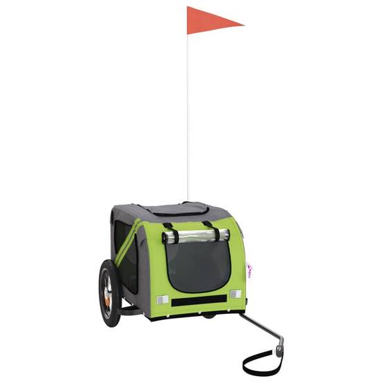 Remorque Vélo Chien XXL Cadre Acier pour Grand Animal 45kg Vert et Gris – ComfortXL Pet Living - Image 2