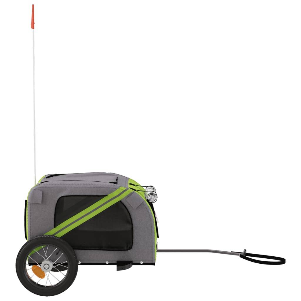 Remorque Vélo Chien XXL Cadre Acier pour Grand Animal 45kg Vert et Gris – ComfortXL Pet Living - Image 6