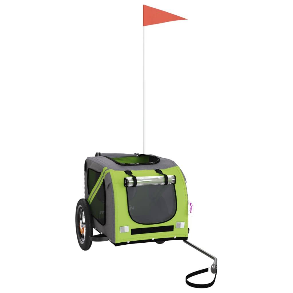 Remorque Vélo Chien XXL Cadre Acier pour Grand Animal 45kg Vert et Gris – ComfortXL Pet Living - Image 3