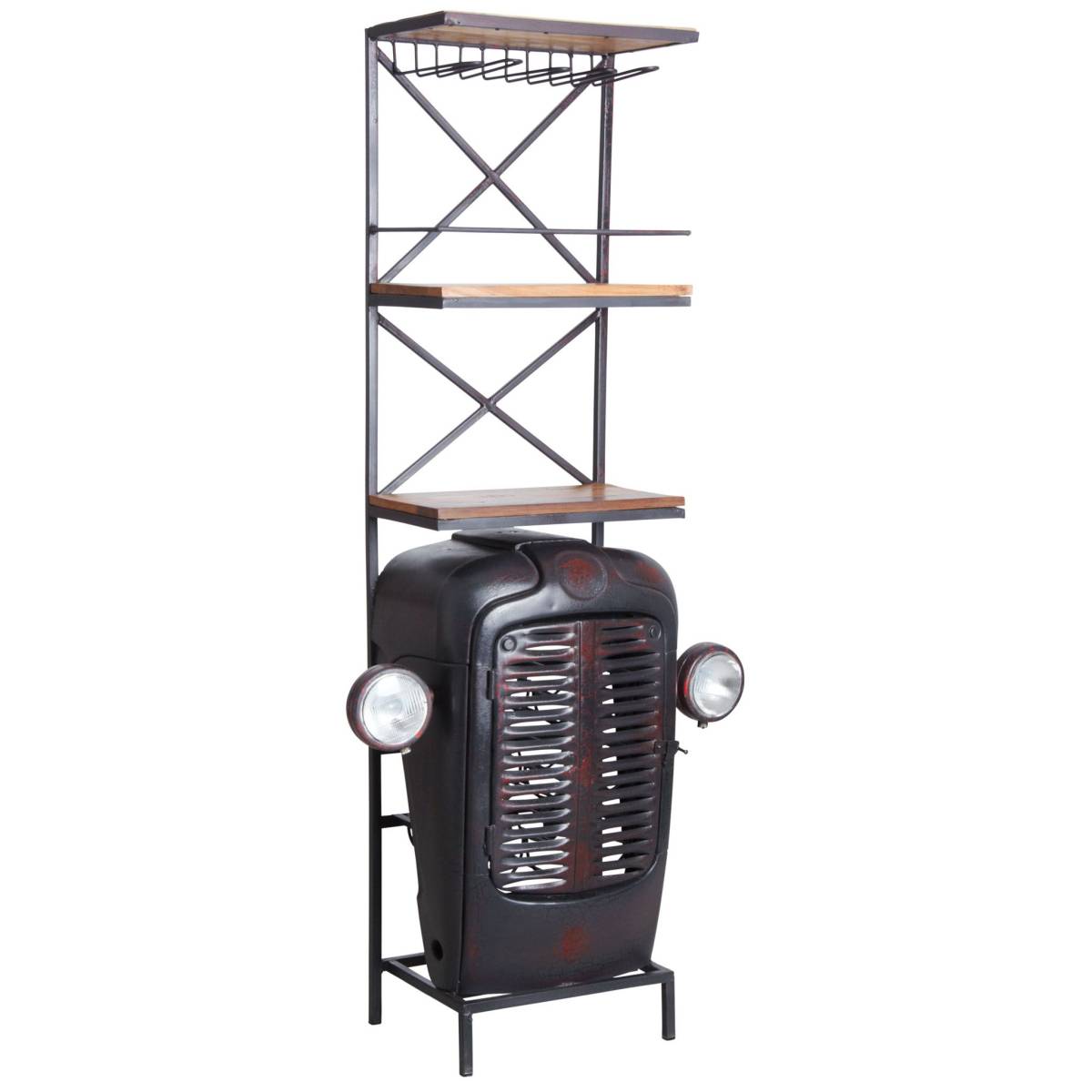 Aubry Gaspard - Meuble bar tracteur en acacia et métal - Image 1