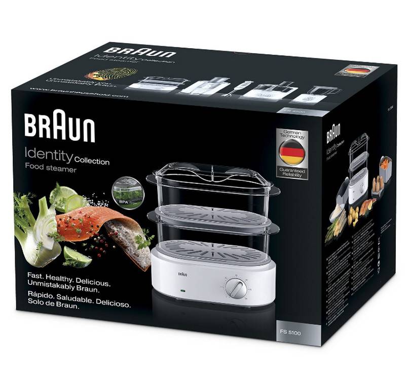 Braun - Cuiseur vapeur 2 paniers 850w blanc FS5100WH Braun - Image 2