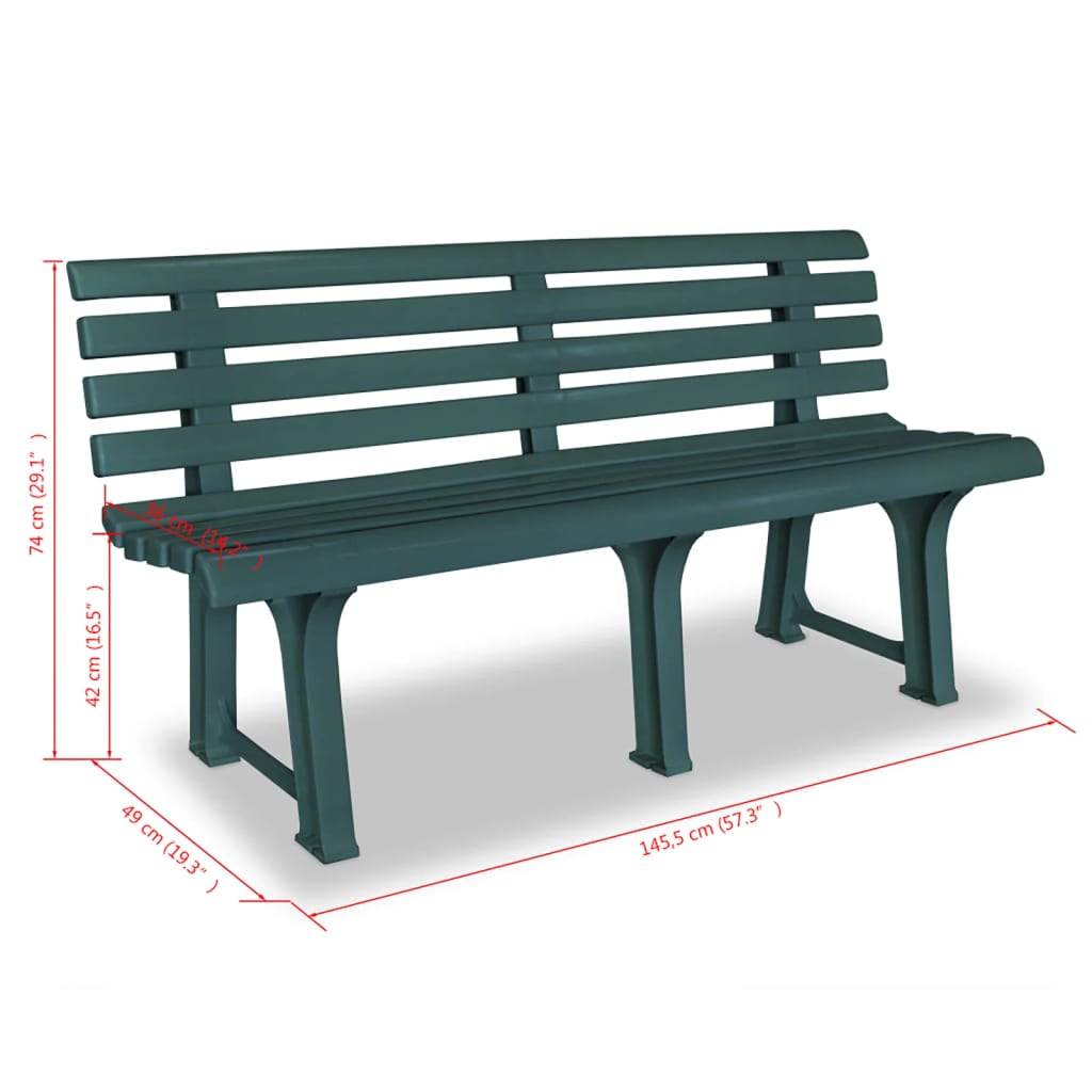 Maison Chic - Banc de jardin | Banquette De Jardin | Banc Extérieur 145,5 cm Plastique Vert Maison Chic - Image 6