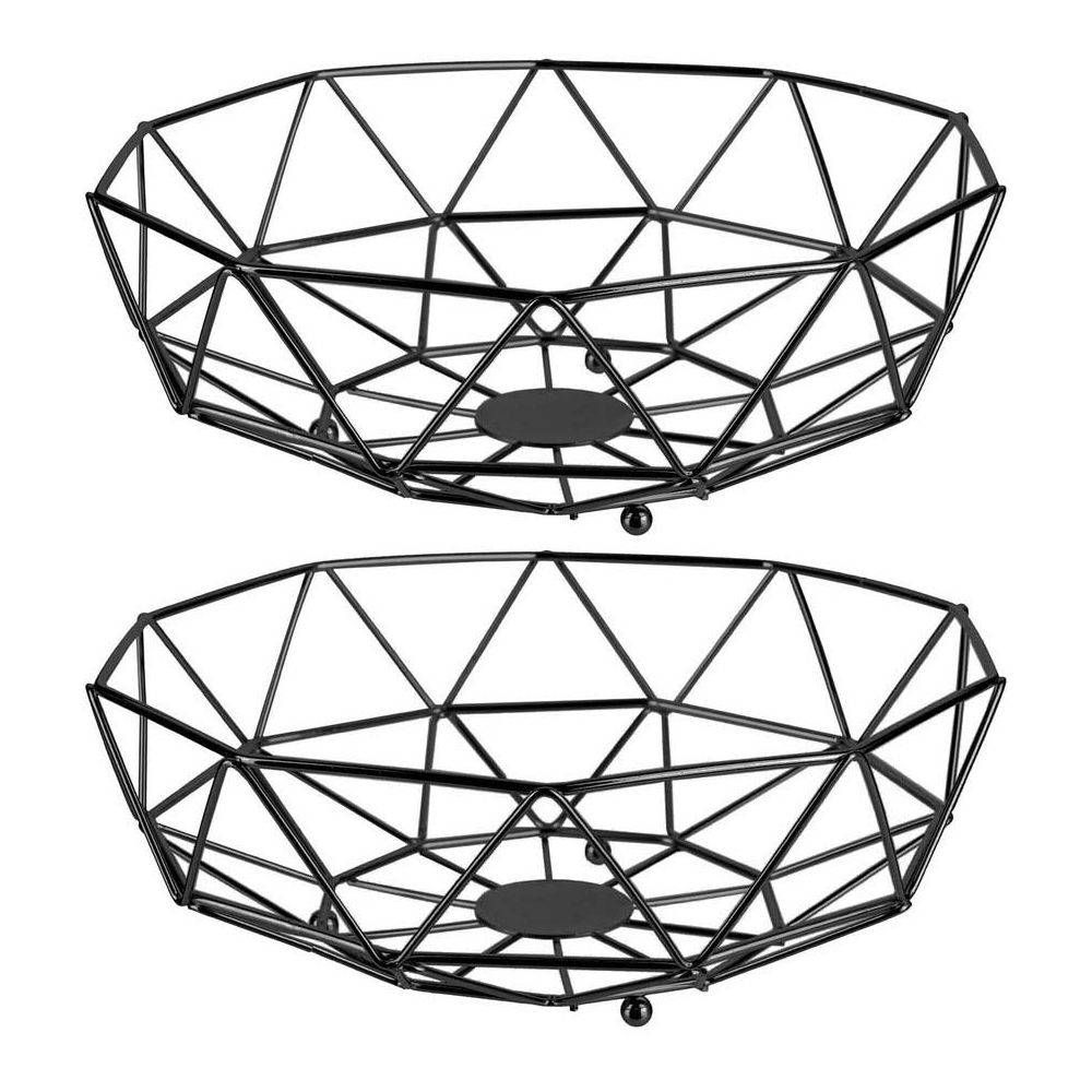 The Home Deco Factory - Corbeille filaire géométrique 26 cm (Lot de 2) - Image 2
