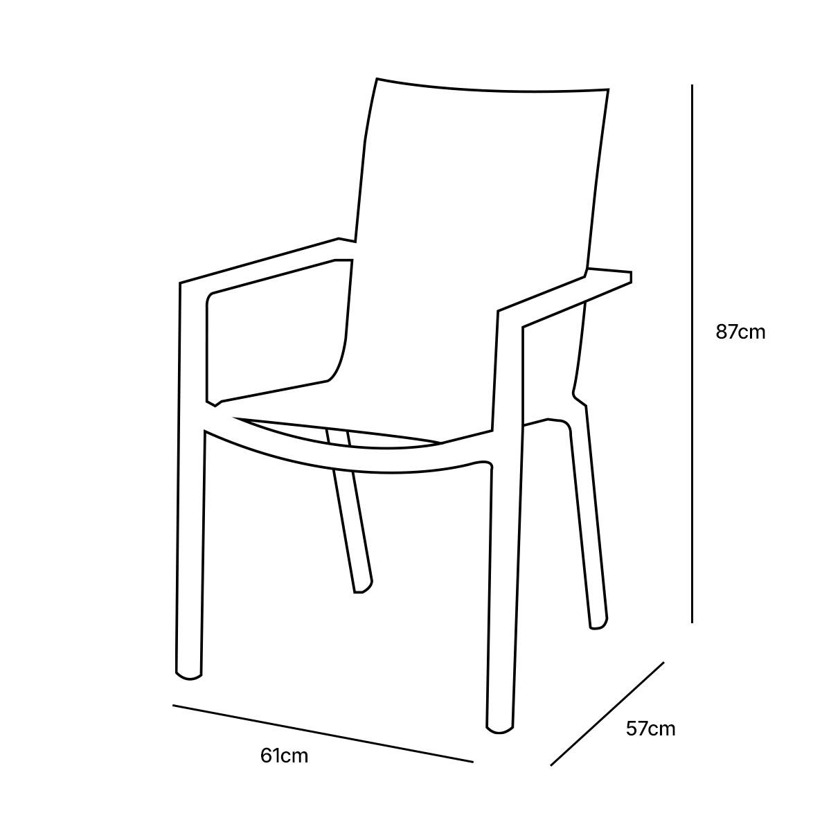 Wilsa Garden - Fauteuil de jardin aluminium blanc textilène WHITESTAR - Image 7