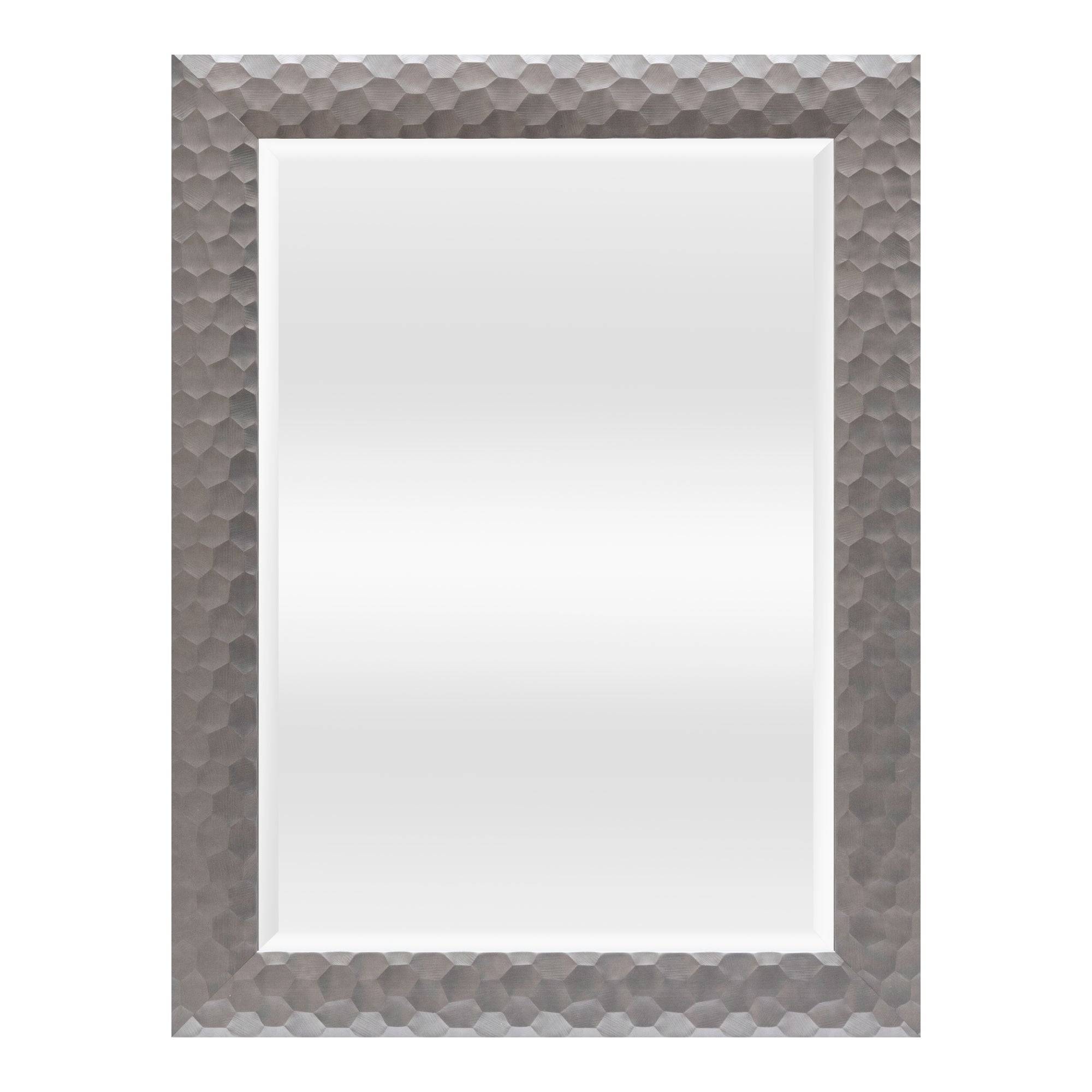 Miroir mural ocre rectangulaire 84 x 64 cm argenté - Image 2