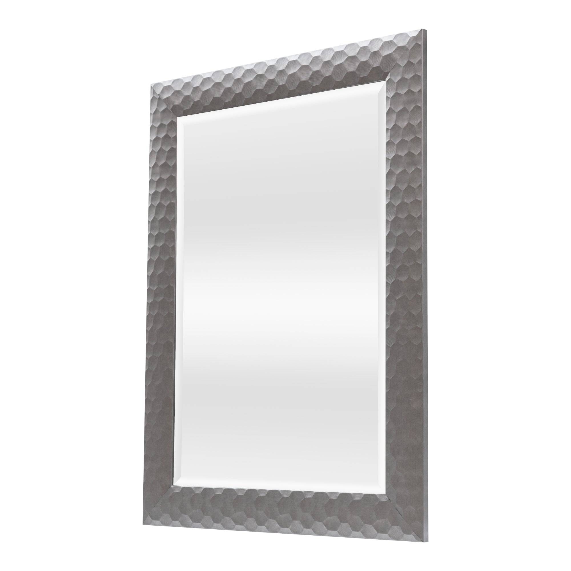 Miroir mural ocre rectangulaire 84 x 64 cm argenté - Image 1