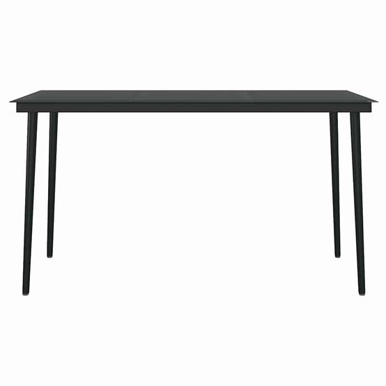 Ensemble Repas 4P 140cm Rotin PVC et Acier pour Jardin Noir – ComfortXL Outdoor Living - Image 6
