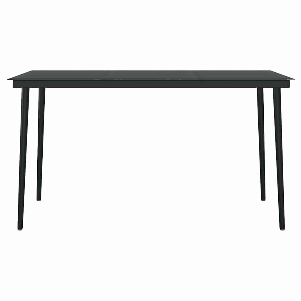 Ensemble Repas 4P 140cm Rotin PVC et Acier pour Jardin Noir – ComfortXL Outdoor Living - Image 6