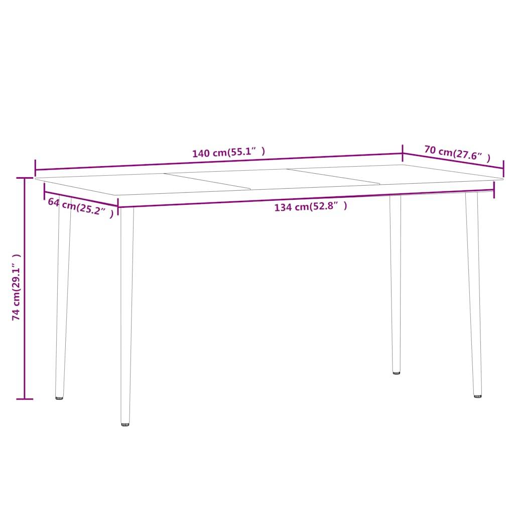 Ensemble Repas 4P 140cm Rotin PVC et Acier pour Jardin Noir – ComfortXL Outdoor Living - Image 8
