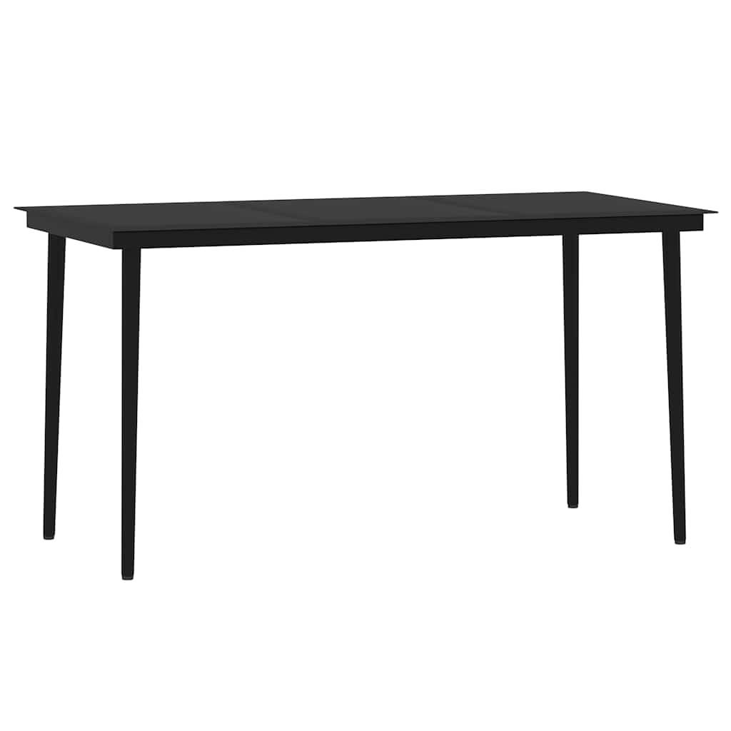 Ensemble Repas 4P 140cm Rotin PVC et Acier pour Jardin Noir – ComfortXL Outdoor Living - Image 5