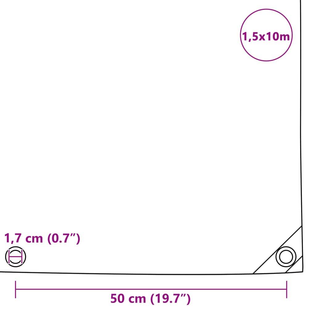 Bâche de Protection PVC 650g/m² Poids Lourd Étanche pour Jardin Bateau Chantier Gris 1,5x10 m – ComfortXL Outdoor Living - Image 6