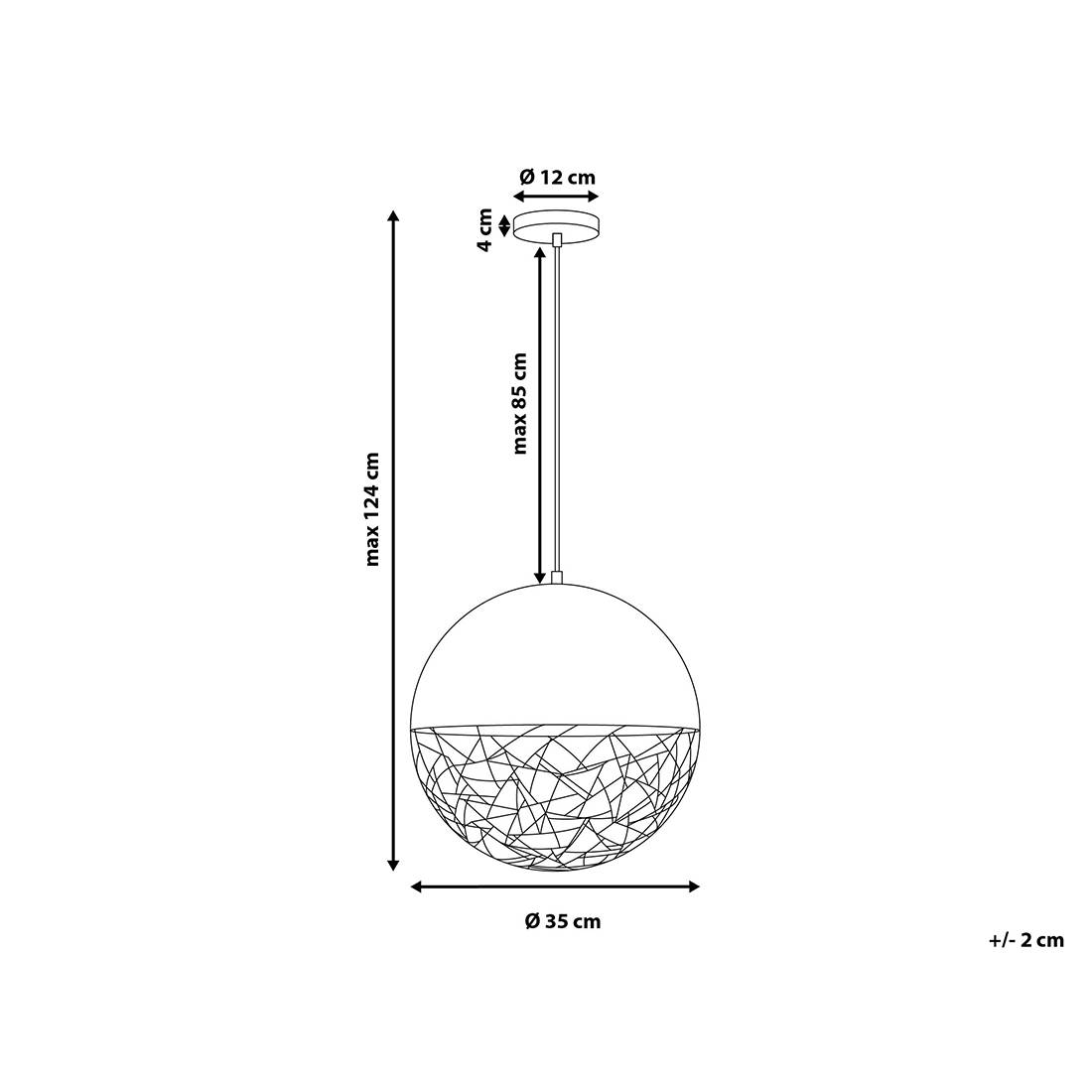 Beliani - Lampe suspension Acier Noir PADMA - Beliani - Image 3