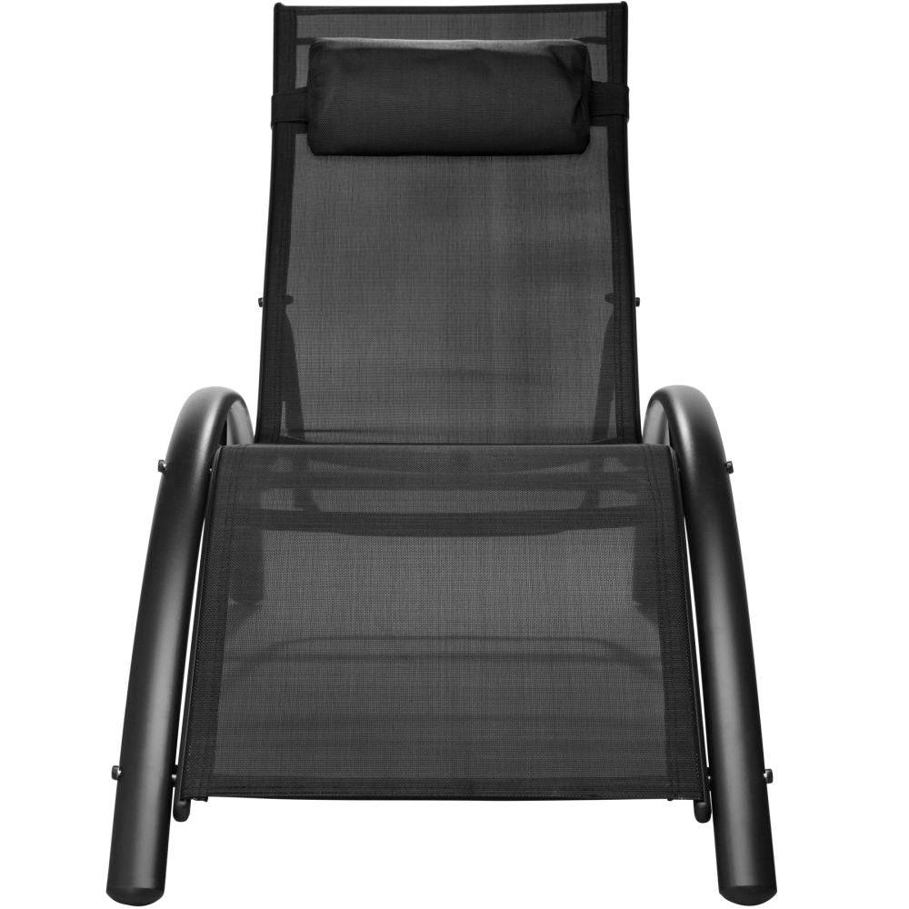 Helloshop26 - Lot de 2 transats bain de soleil avec coussin de tête noir - Image 5
