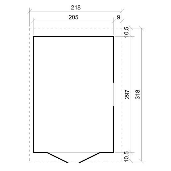 Timbela - Abri de Jardin en Bois Naturel H244x218x318 cm / 6 m² avec paroi latérale et fenêtres - 17 mm d’épaisseur - Timbela M339A - Image 6