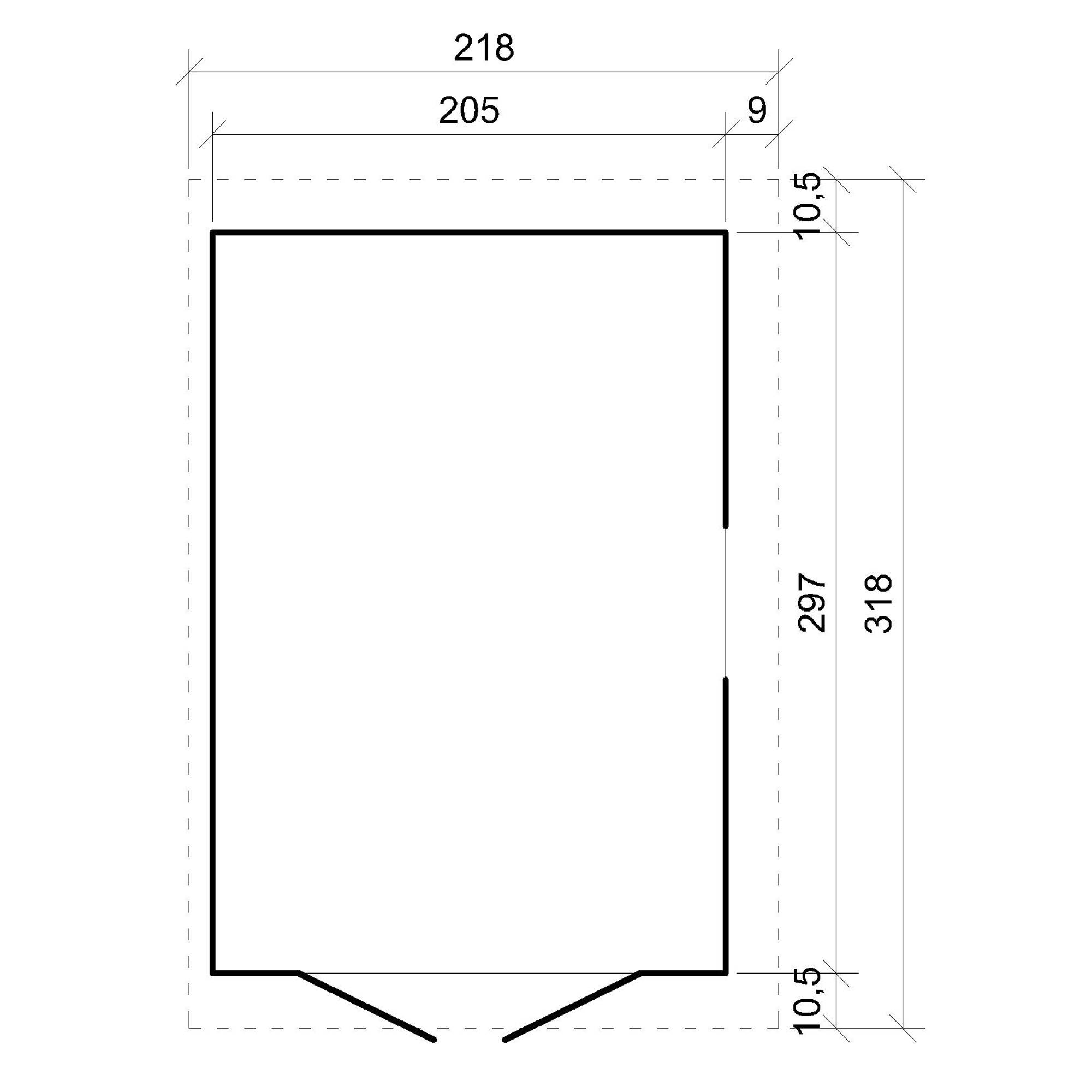Timbela - Abri de Jardin en Bois Naturel H244x218x318 cm / 6 m² avec paroi latérale et fenêtres - 17 mm d’épaisseur - Timbela M339A - Image 6