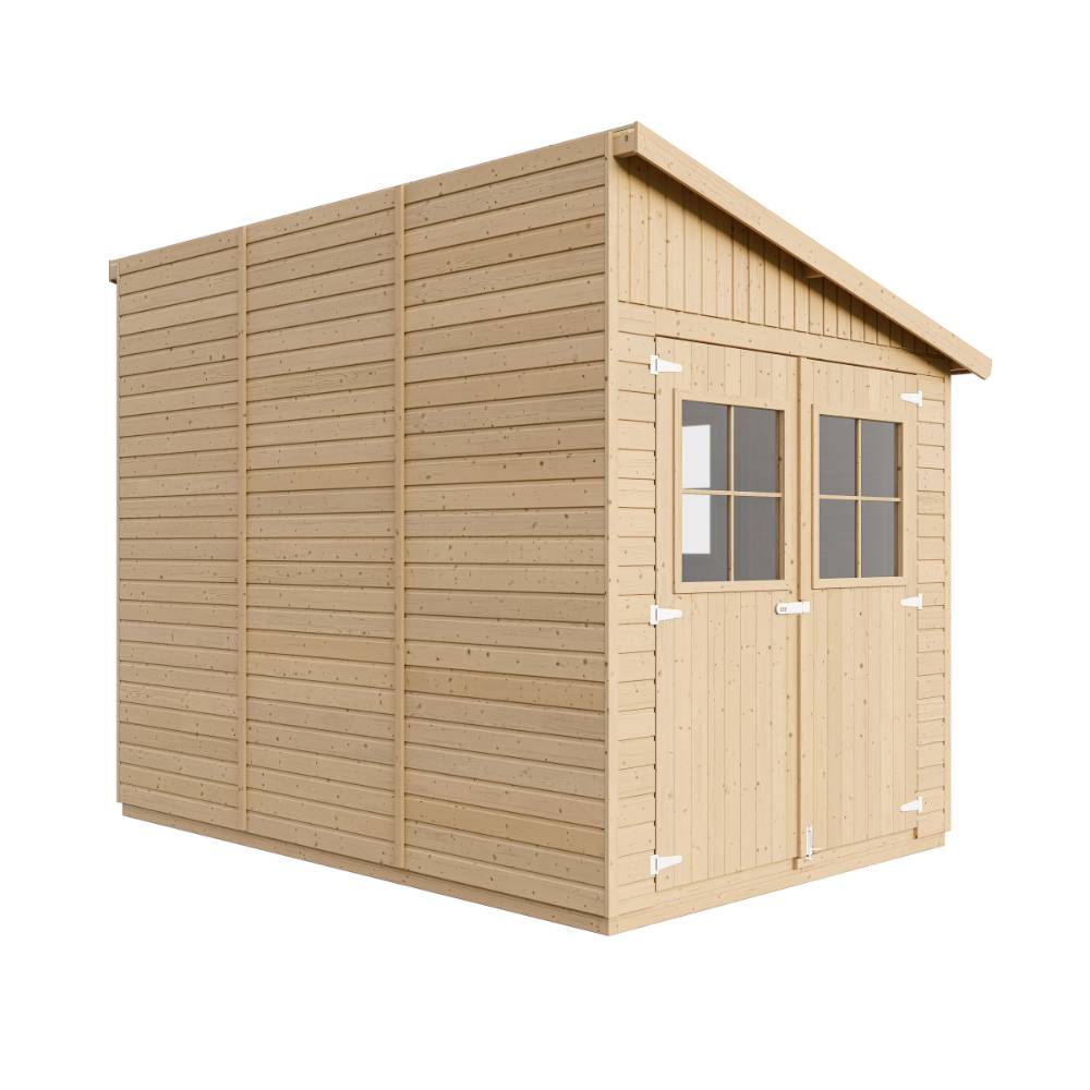 Timbela - Abri de Jardin en Bois Naturel H244x218x318 cm / 6 m² avec paroi latérale et fenêtres - 17 mm d’épaisseur - Timbela M339A - Image 3