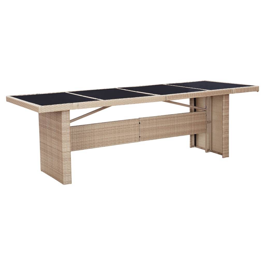 Helloshop26 - Salon de jardin meuble d'extérieur ensemble de mobilier avec coussins 9 pièces résine tressée beige - Image 5