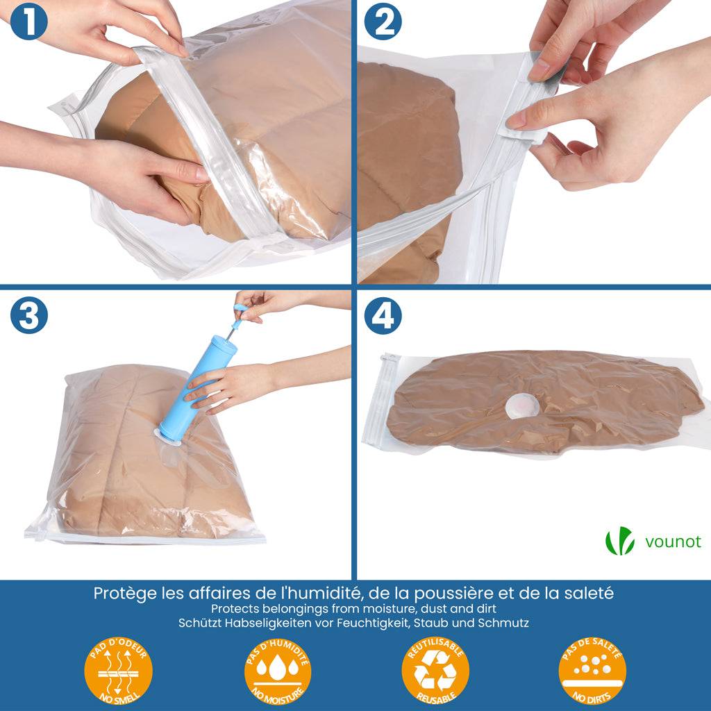 Lot de 5 Housses de rangement sous vide sous lit - Image 4