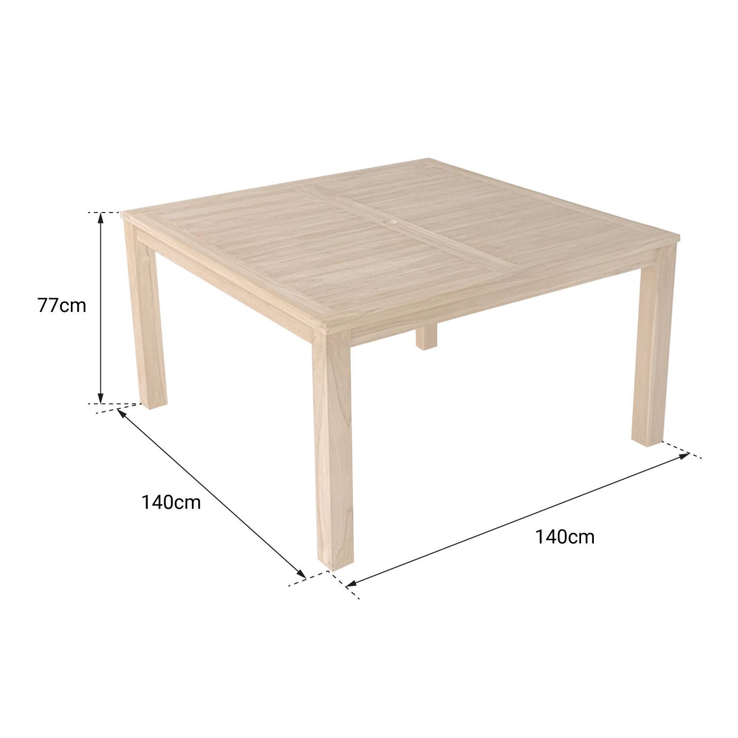 Happy Garden - Table carrée 140cm en teck massif JAVA - HAPPY GARDEN - Image 3