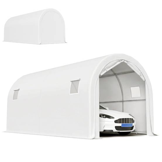 ComfortXL - Garage Voiture Extérieur 3x6m Acier Galvanisé Tente Abri Imperméable Protection UV Blanc - ComfortXL Outdoor Living - Image 2