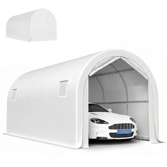 ComfortXL - Garage Voiture Extérieur 3x6m Acier Galvanisé Tente Abri Imperméable Protection UV Blanc - ComfortXL Outdoor Living - Image 1