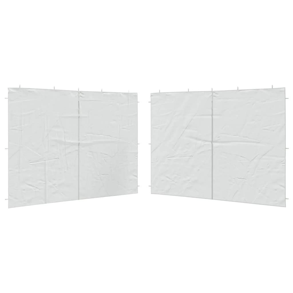 Lot de 2 Panneaux Latéraux PE avec Porte Zippée pour Barnum de Fête 3m Blanc – ComfortXL Outdoor Living - Image 2