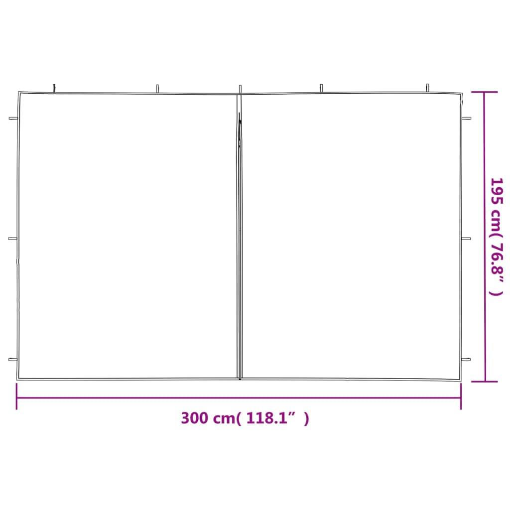 Lot de 2 Panneaux Latéraux PE avec Porte Zippée pour Barnum de Fête 3m Blanc – ComfortXL Outdoor Living - Image 5