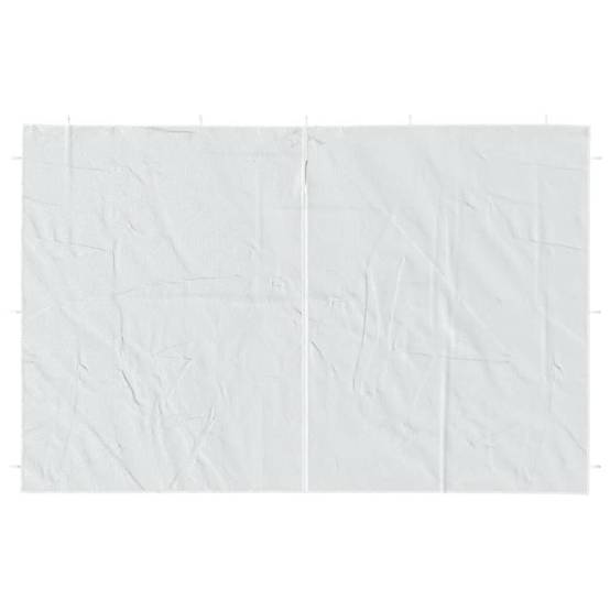 Lot de 2 Panneaux Latéraux PE avec Porte Zippée pour Barnum de Fête 3m Blanc – ComfortXL Outdoor Living - Image 3