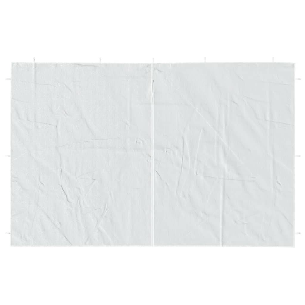 Lot de 2 Panneaux Latéraux PE avec Porte Zippée pour Barnum de Fête 3m Blanc – ComfortXL Outdoor Living - Image 3