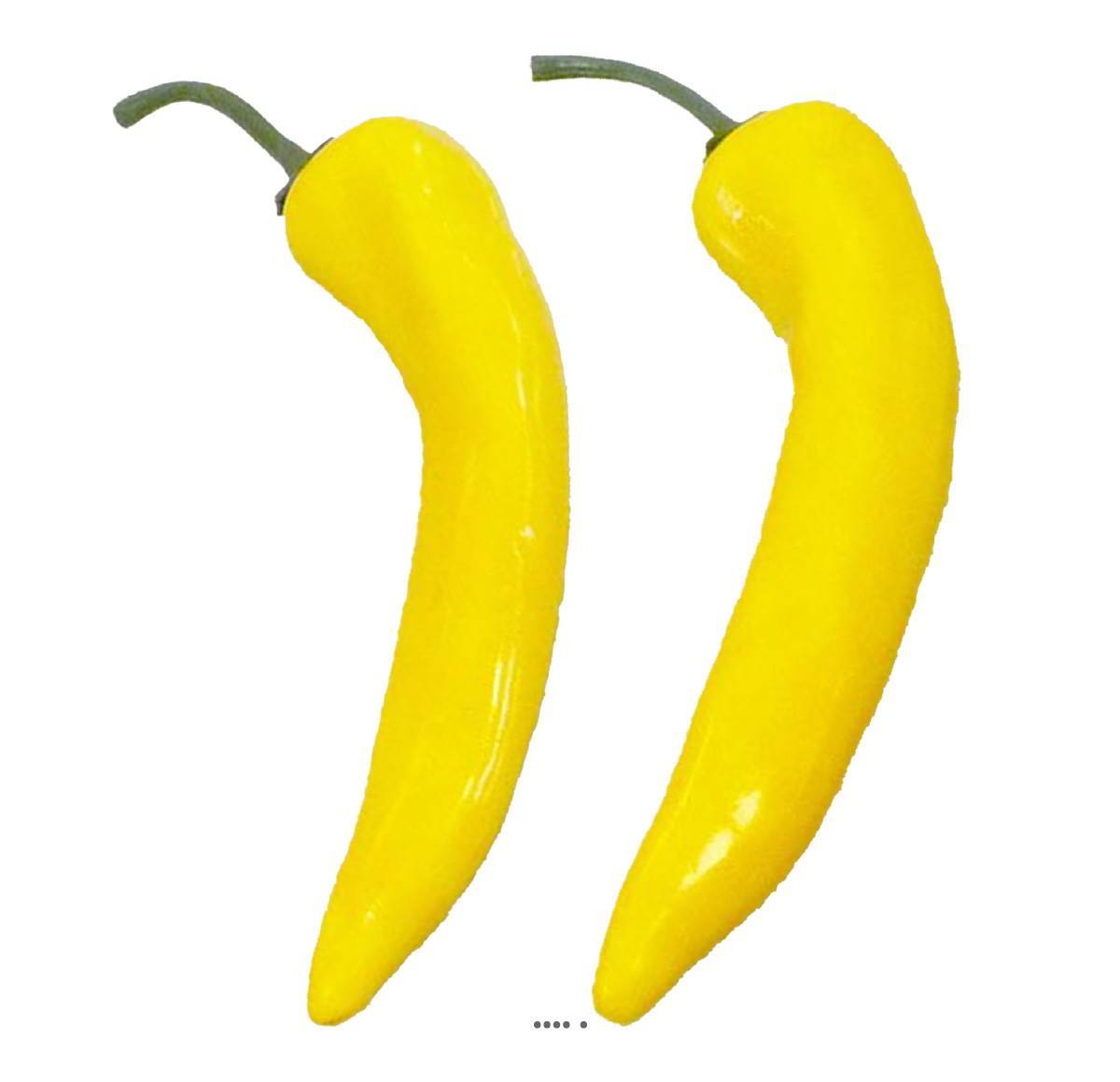 Piment artificiel X2 Jaune légume L 18 cm D 3 cm - Image 2