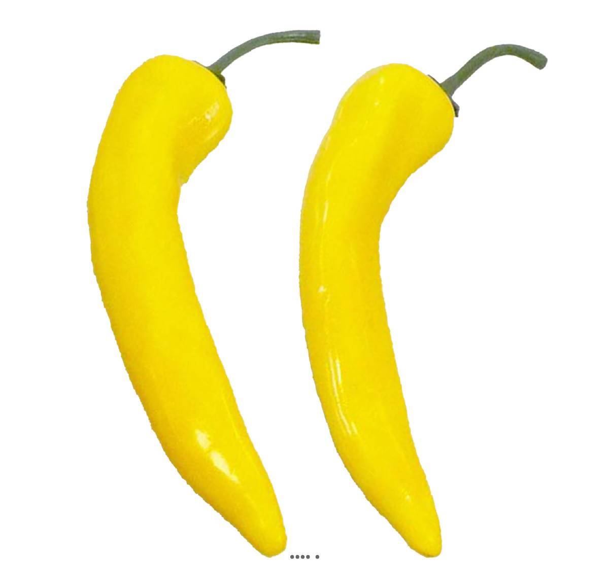 Piment artificiel X2 Jaune légume L 18 cm D 3 cm - Image 1