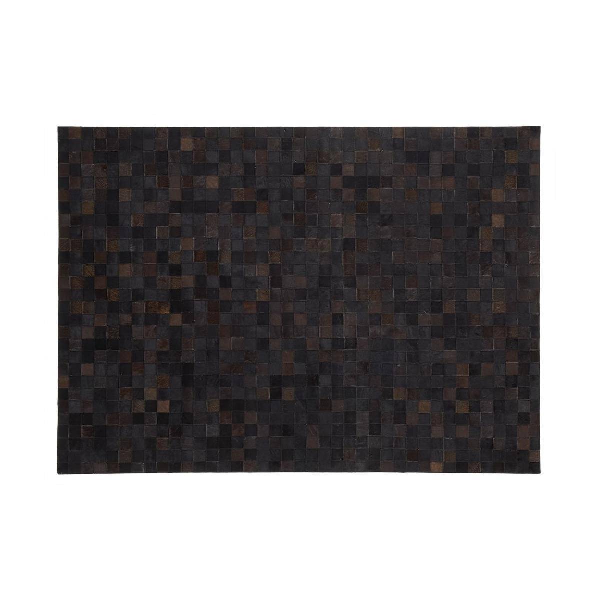 Aubry Gaspard - Tapis en peau de vache véritable Mosaïque noire - Image 1