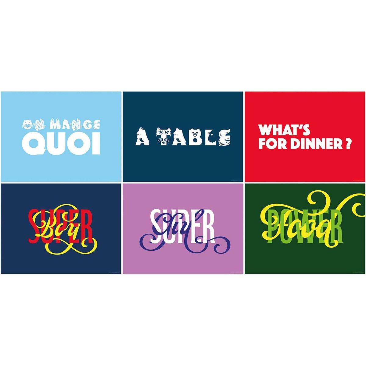 Set de table en vinyle 40 x 30 cm Kids Lot de 6 sets de table motifs assortis - Image 1