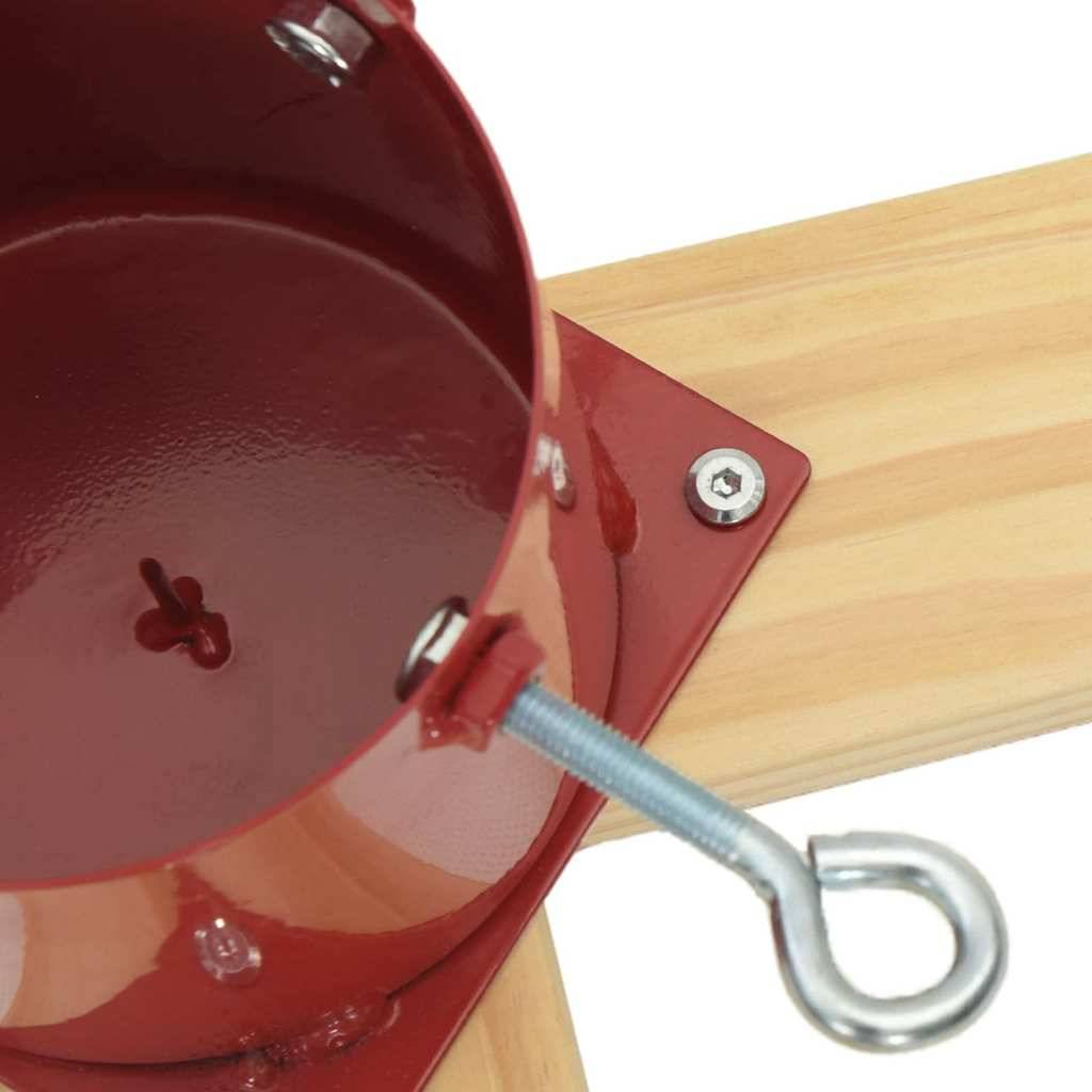 Vidaxl - Pied de Sapin de Noël 1.73 Rouge 50 x 50 x 16 cm Pin massif vidaXL 42019195 - Image 9