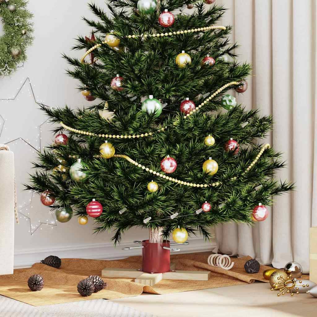 Vidaxl - Pied de Sapin de Noël 1.73 Rouge 50 x 50 x 16 cm Pin massif vidaXL 42019195 - Image 1