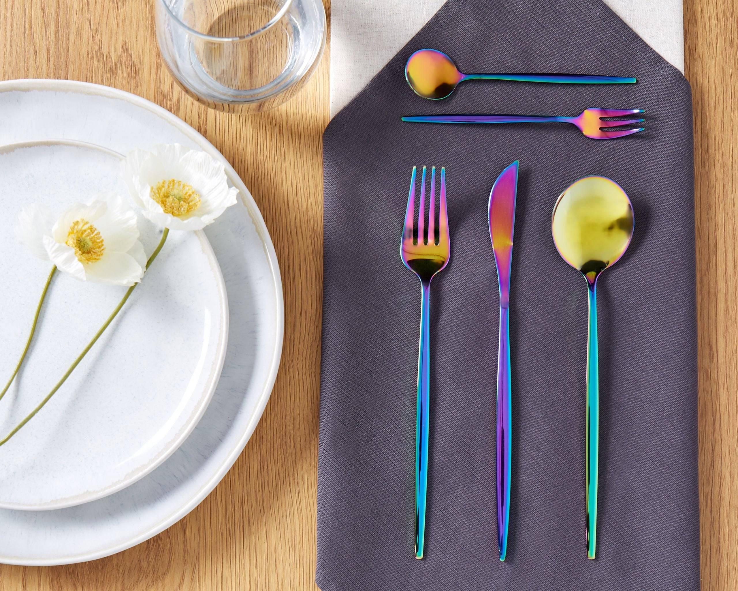 Beliani - Ensemble de couverts Acier inox Multicolore RIGATONI - 5x22x2- Beliani - Image 1